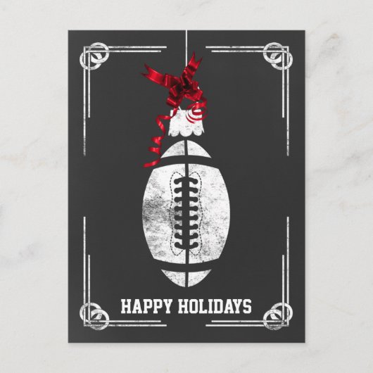 kerstKaarten voor chalkboardfootballs Feestdagenkaart (Voorkant)