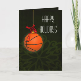 Kerstkaarten voor een basketballer feestdagen kaart
