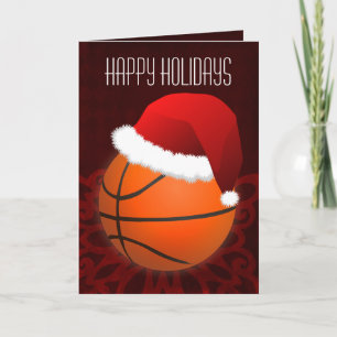 Kerstkaarten voor een basketballer feestdagen kaart