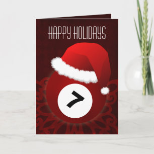 Kerstkaarten voor een biljarter feestdagen kaart