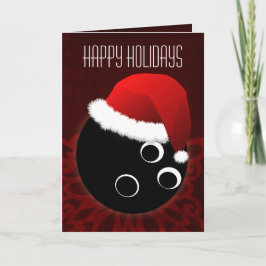 Kerstkaarten voor een bowler feestdagen kaart