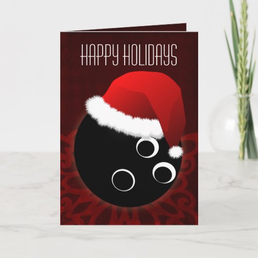 Kerstkaarten voor een bowler feestdagen kaart (Voorkant)