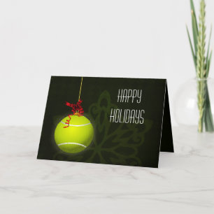 Kerstkaarten voor een tennisser feestdagen kaart