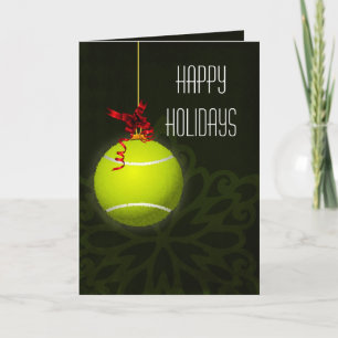 Kerstkaarten voor een tennisser feestdagen kaart