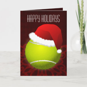 Kerstkaarten voor een tennisser feestdagen kaart