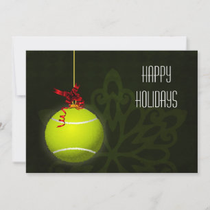 Kerstkaarten voor een tennisser feestdagenkaart