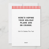 Kerstkaarten voor golfers feestdagenkaart (Achterkant)