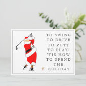 Kerstkaarten voor golfliefhebbers (Staand voorkant)