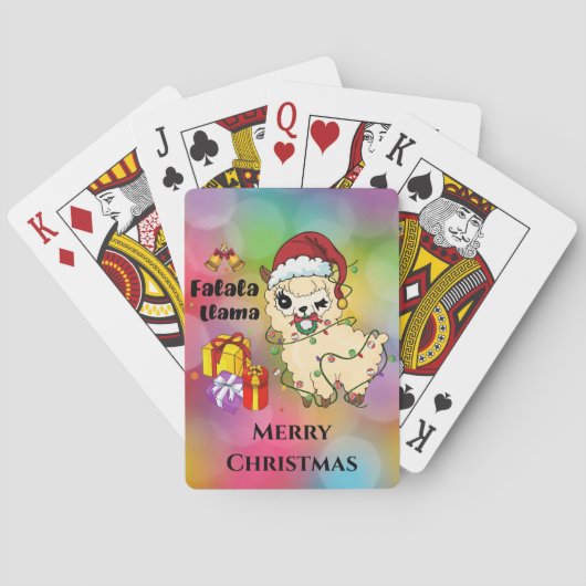 kerstkaarten voor het spelen van Llama Pokerkaarten (Achterkant)