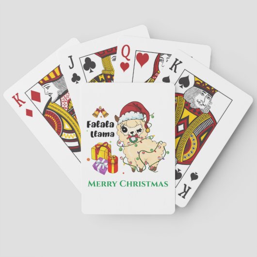 kerstkaarten voor het spelen van Llama Pokerkaarten (Achterkant)