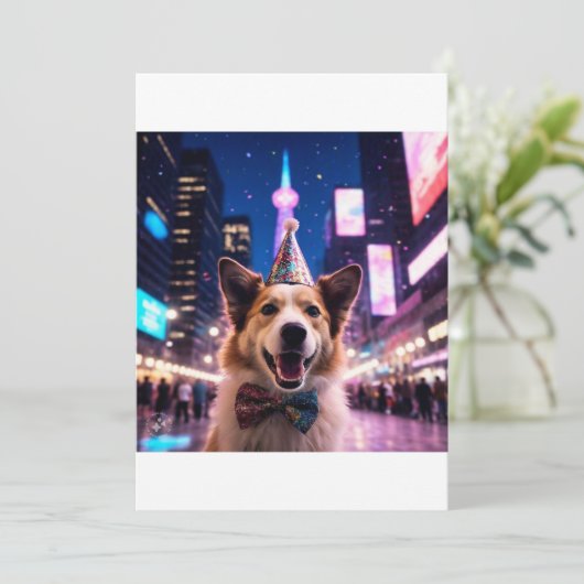Kerstkaarten voor honden 2025 feestdagenkaart (Staand voorkant)