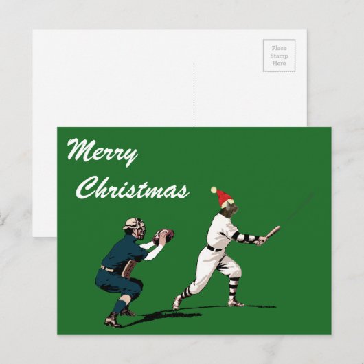 kerstkaarten voor honkbal feestdagenkaart (Voorkant / Achterkant)