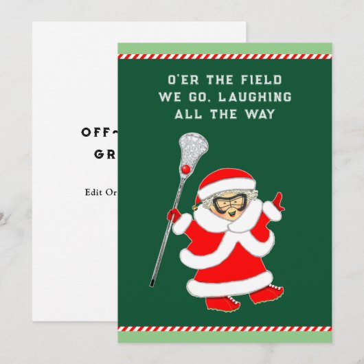 kerstkaarten voor Lacrosse kerstmis Feestdagenkaart (Voorkant / Achterkant)