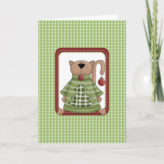 Kerstkaarten voor landkatten feestdagen kaart (Voorkant)