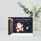 Kerstkaarten voor rugbyliefhebbers feestdagenkaart (Staand voorkant)