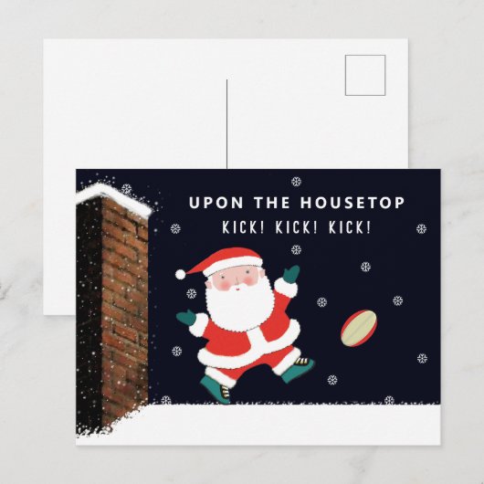 Kerstkaarten voor rugbyliefhebbers feestdagenkaart (Voorkant / Achterkant)