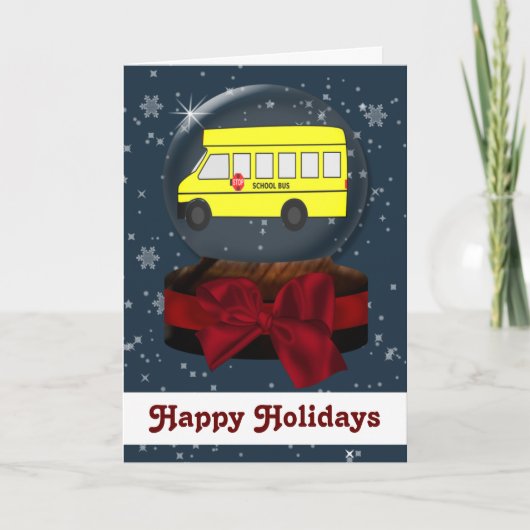kerstkaarten voor schoolbussen feestdagen kaart (Voorkant)