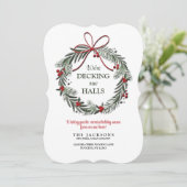 Kerstkaarten voor verhuizing 'Decking New Halls Ho Feestdagenkaart (Staand voorkant)