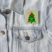 Kerstkaarten voor verpleegkundigen/medisch persone vierkante button 5,1 cm (In situ)