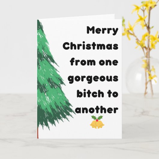 kerstkaarten voor vrouwen kaart (Gele Bloem)