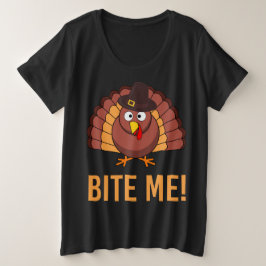 Kerstkaarten Voor Vrouwen Plus Size Bite Me Grote Maat T-shirt