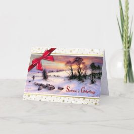 Kerstkaarten voor winterscène feestdagen kaart