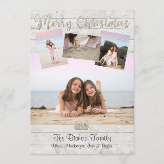 Kerstkaarten voor Zeelieden Foto Houten Achtergron Kaart