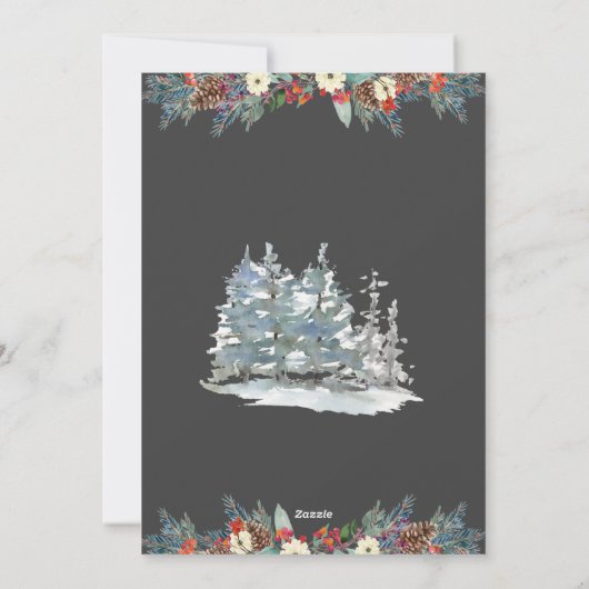 kerstkaarten | Vrolijk kerstfeest in script Feestdagenkaart (Achterkant)