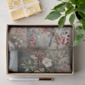 Kerstkaarten & Winterbloemen voor Decoupage Tissuepapier (Geschenk)
