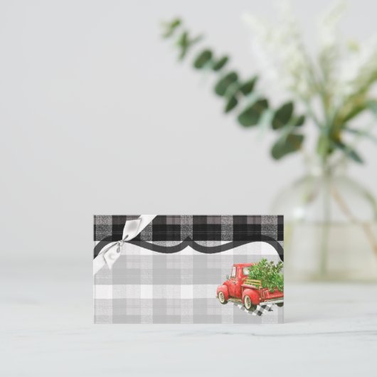 Kerstkaarten XMAS Truck Kerstmis Buffalo Pla Plaatskaartje (Staand voorkant)