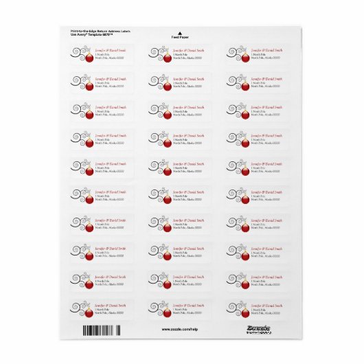 Kerstkaartenlabel Stickers Holiday Ornament (Full Sheet)