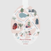 Kerstkaartenverhaal met illustraties ornament (voorkant)