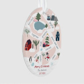 Kerstkaartenverhaal met illustraties ornament (voorkant)