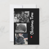 Kerstkaartfamilie zwart-wit kaart (Voorkant)