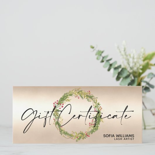 kerstkaartje Cadeaubon Voeg Logo toe (Staand voorkant)