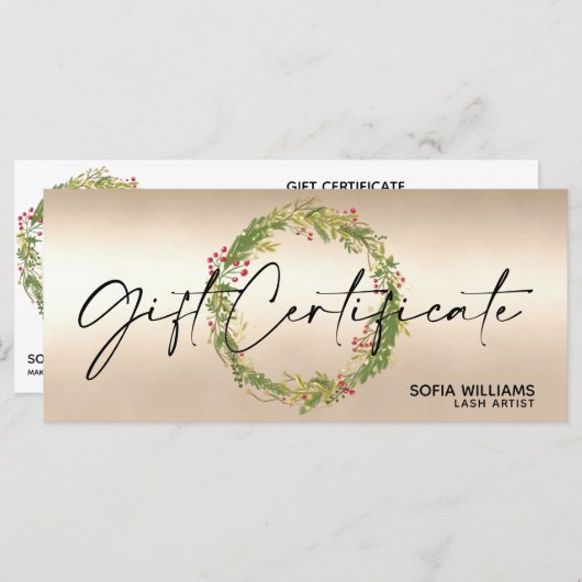 kerstkaartje Cadeaubon Voeg Logo toe (Voorkant / Achterkant)