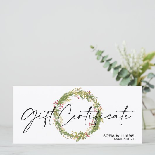 kerstkaartje Cadeaubon Voeg Logo toe (Staand voorkant)