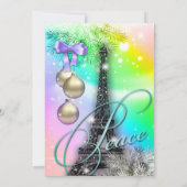 Kerstkaartje Eiffel Tower Snow 2 Kaart (Achterkant)