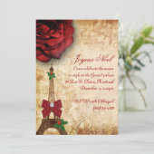 Kerstkaartje Eiffeltoren  Roos 2 Kaart (Staand voorkant)