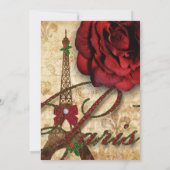 Kerstkaartje Eiffeltoren  Roos 2 Kaart (Achterkant)