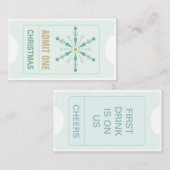 kerstkaartje en gratis Drink Voucher Visitekaartje (Voorkant / Achterkant)