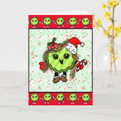 kerstkaartje | Funny Holiday Pickle Kaart (Gele Bloem)