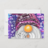 Kerstkaartje Happy Singgnoom in Paars Pet (Achterkant)