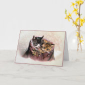  kerstkaartje Kittens-Helena Maguire Kaart (Gele Bloem)