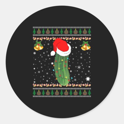 kerstkaartje - lomp van de trui die ik vond ronde sticker (Voorkant)