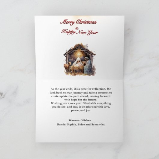 kerstkaartje met nativiteitsscène aankondiging (Binnen)