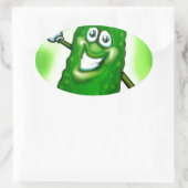 kerstkaartje ovale sticker (Tas)