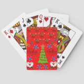 Kerstkaartje rood pokerkaarten (Achterkant)
