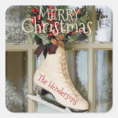  kerstkaartje vierkante sticker (Voorkant)