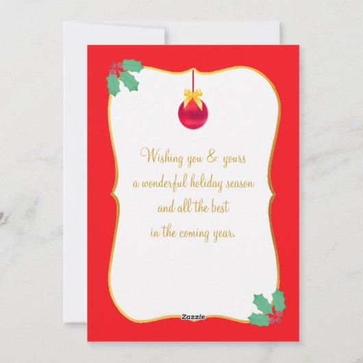 kerstkaartje voor een flat-feestdag feestdagenkaart (Achterkant)